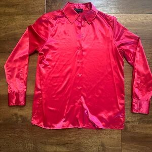 Rachel Zoe silk like shirt, Small. Perfect for the holidays!